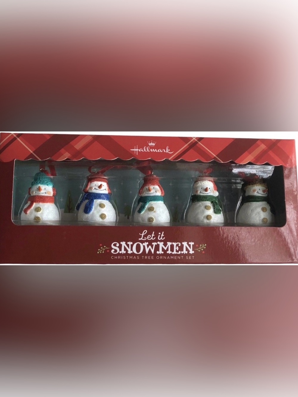 Hallmark 2013 Let It SnowMen 5 Mini Christmas Tree Ornaments NEW in Box